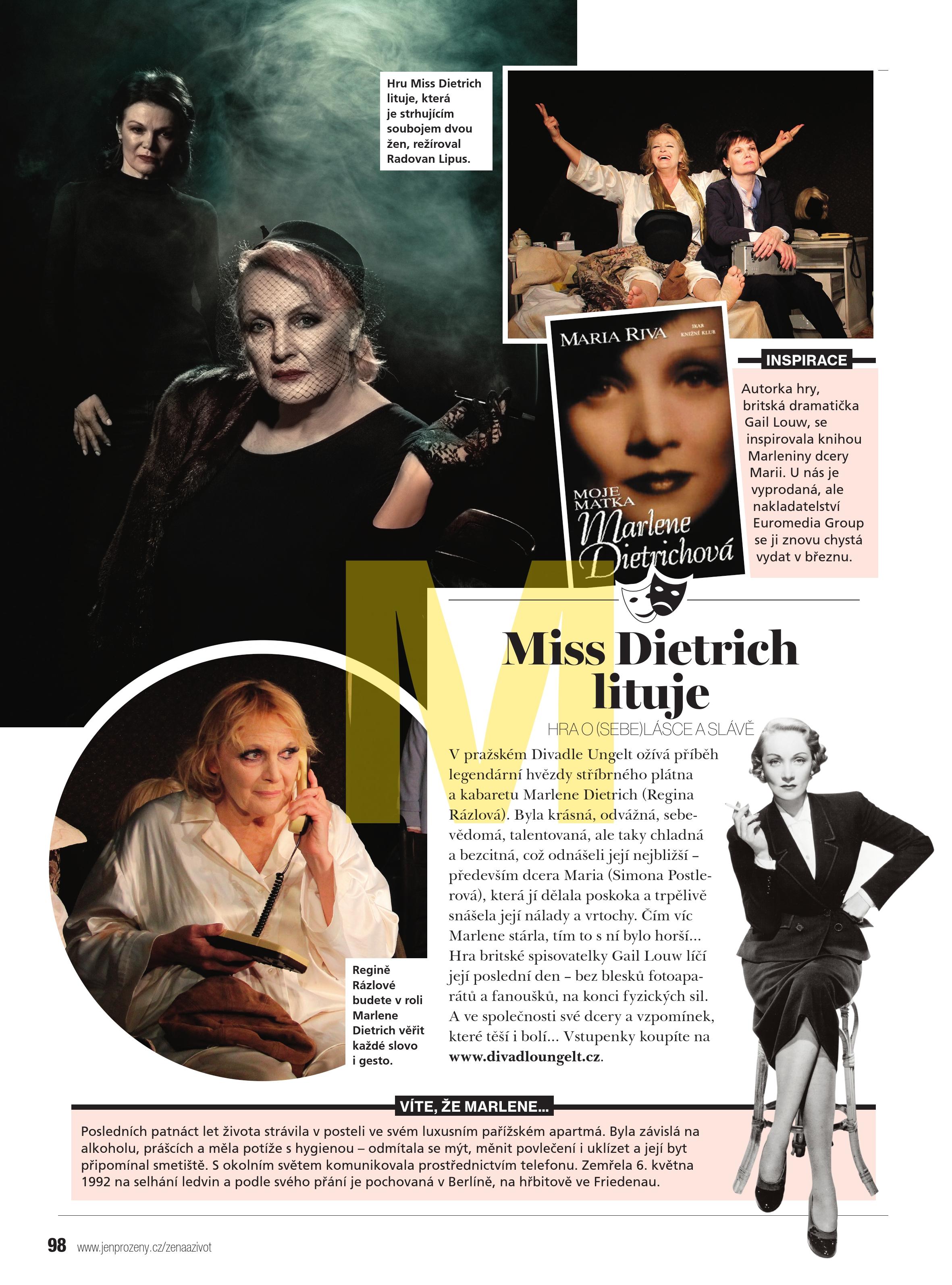 Novinky - MISS Dietrich v časopise Žena a život